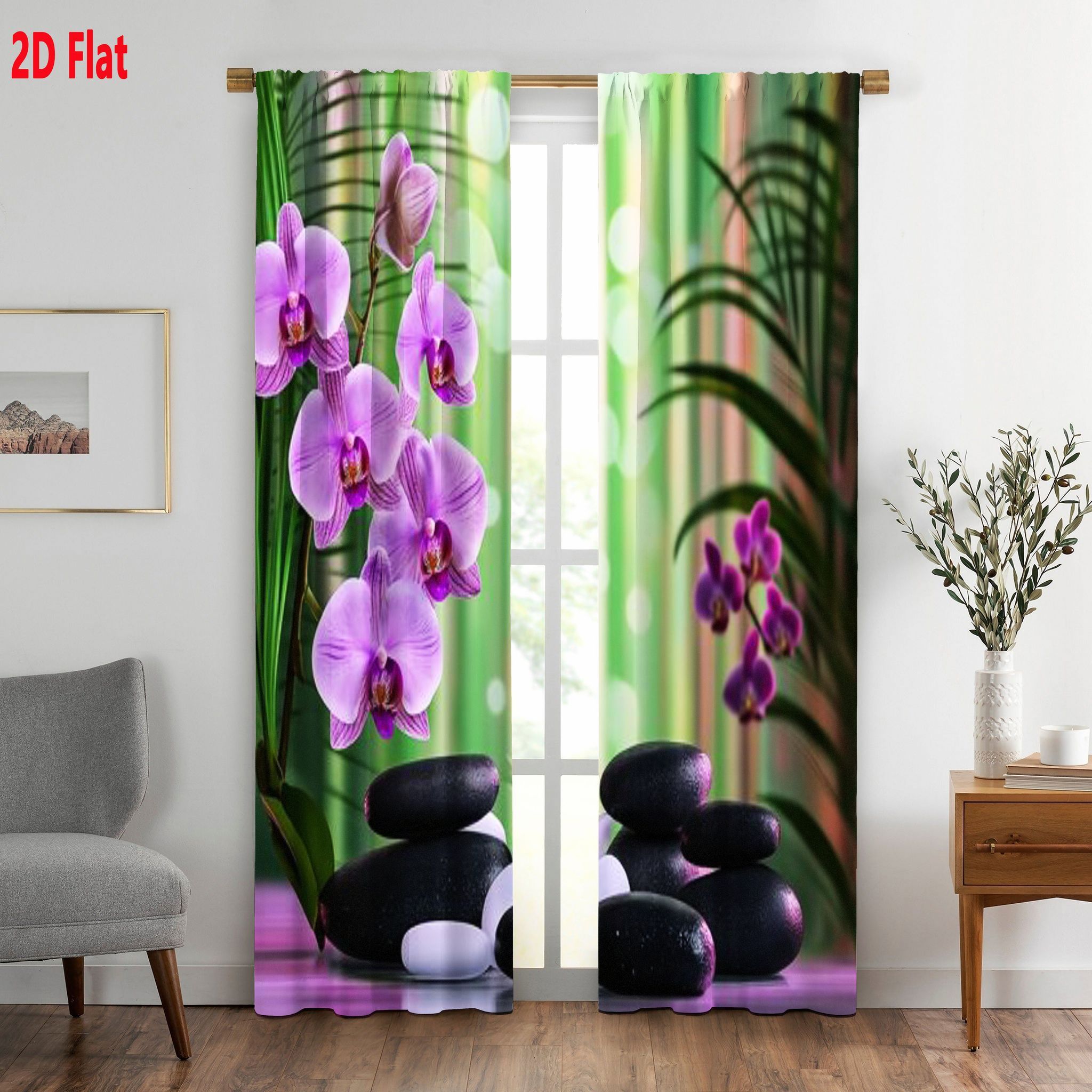 Spa Wellness Hotel - 2D Flat, 2pcs Purple Orchid Zen